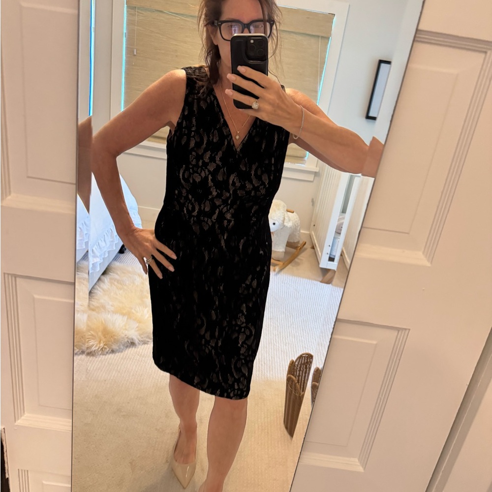 Elegant Black Ralph Lauren Lace Dress